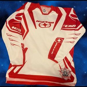 Motorcycle T shirt lite weight polyesters No fear used long sleeve T-shirt